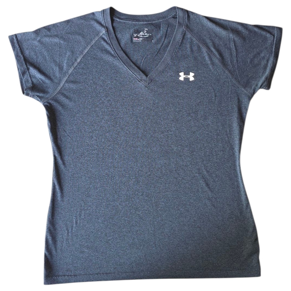 Under Armour Heathered Purple and Charcoal V-Neck Tees (35T) - Picture 4 of 15
